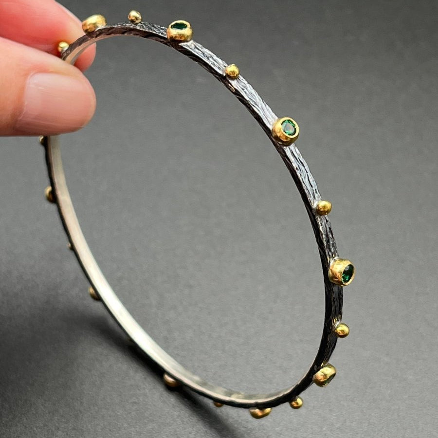 Bangle with Green CZ - 3” diameterBORABRACELET