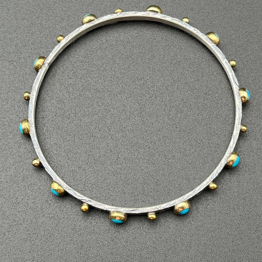Bangle with Kingman Turquoise - 2.75” diameterBORABRACELET