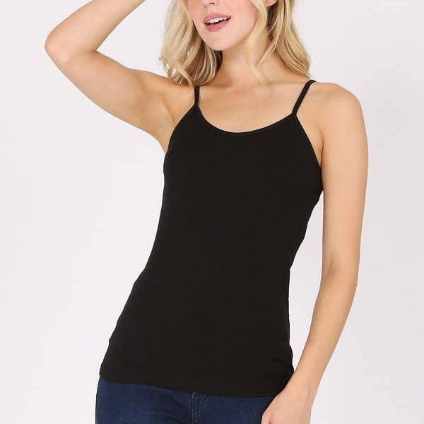 Basic cotton spandex camisole spaghetti strap: Charcoal GrayColor 5camisole