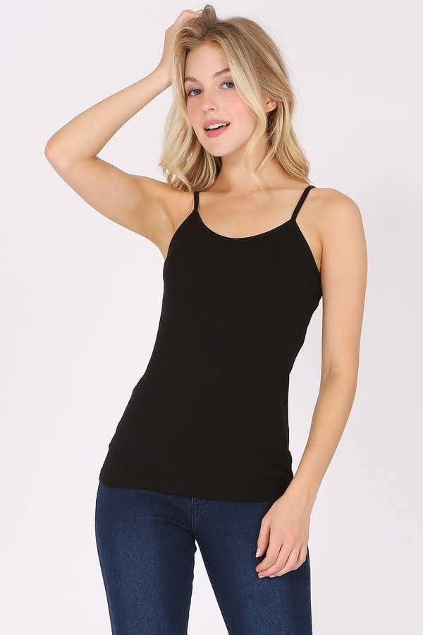 Basic cotton spandex camisole spaghetti strap: Charcoal GrayColor 5camisole