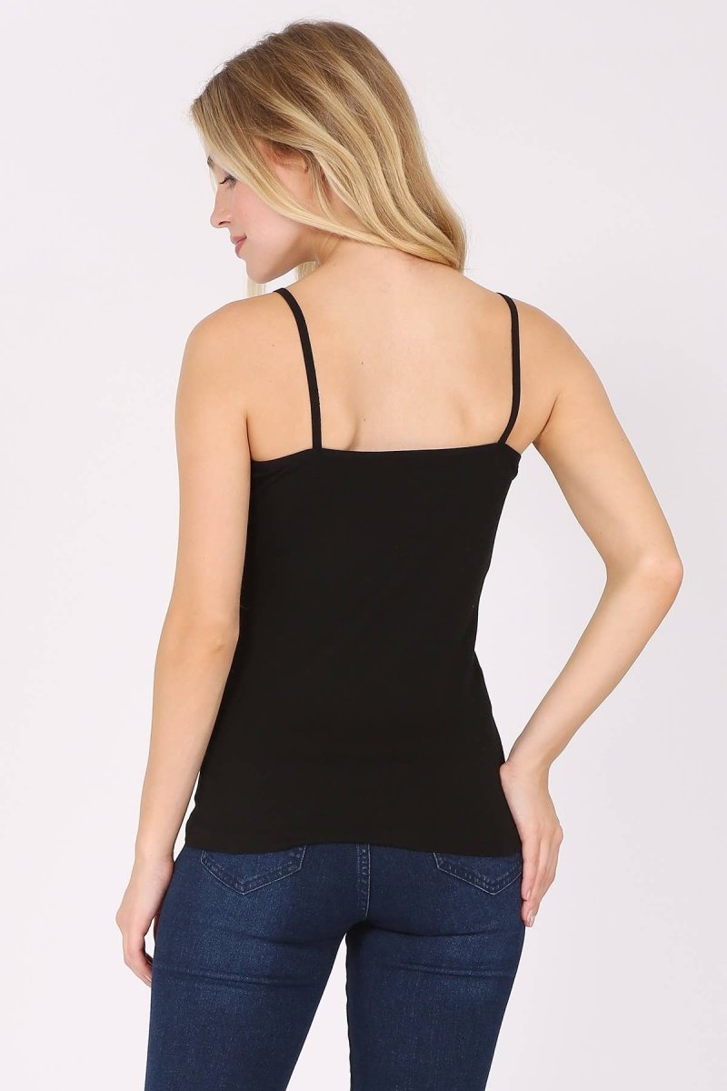 Basic cotton spandex camisole spaghetti strap: Charcoal GrayColor 5camisole