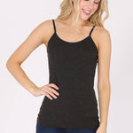 Basic cotton spandex camisole spaghetti strap: Charcoal GrayColor 5camisole