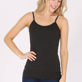 Basic cotton spandex camisole spaghetti strap: Charcoal GrayColor 5camisole