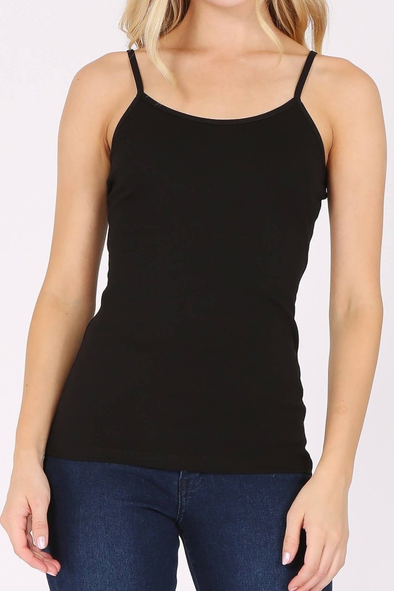 Basic cotton spandex camisole spaghetti strap: Charcoal GrayColor 5camisole
