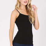 Basic cotton spandex camisole spaghetti strap: Charcoal GrayColor 5camisole