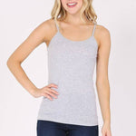 Basic cotton spandex camisole spaghetti strap: GrayColor 5camisole