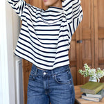 Bateau Top - Navy Stripe - One SizeEmerson FryTOPS