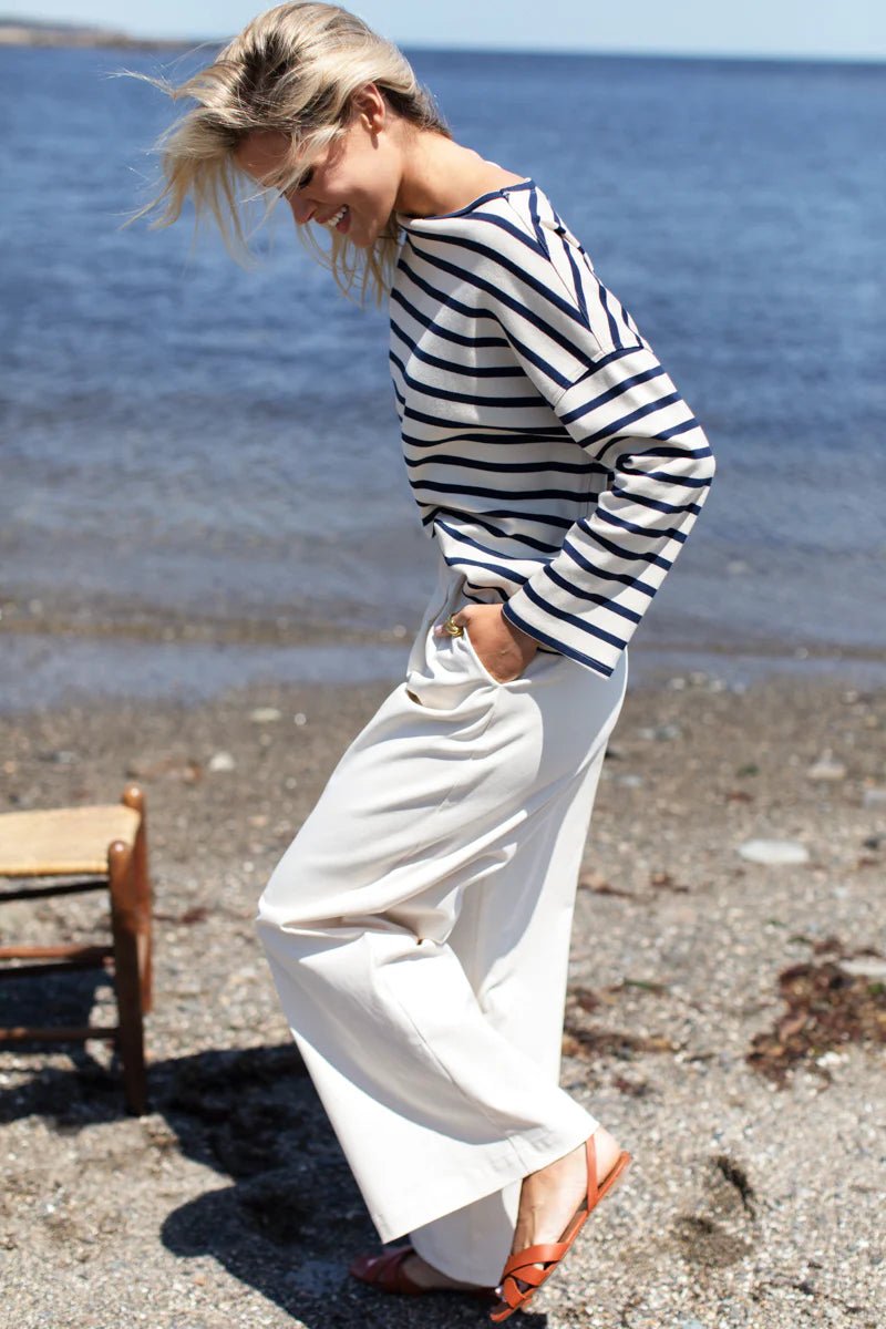 Bateau Top - Navy Stripe - One SizeEmerson FryTOPS