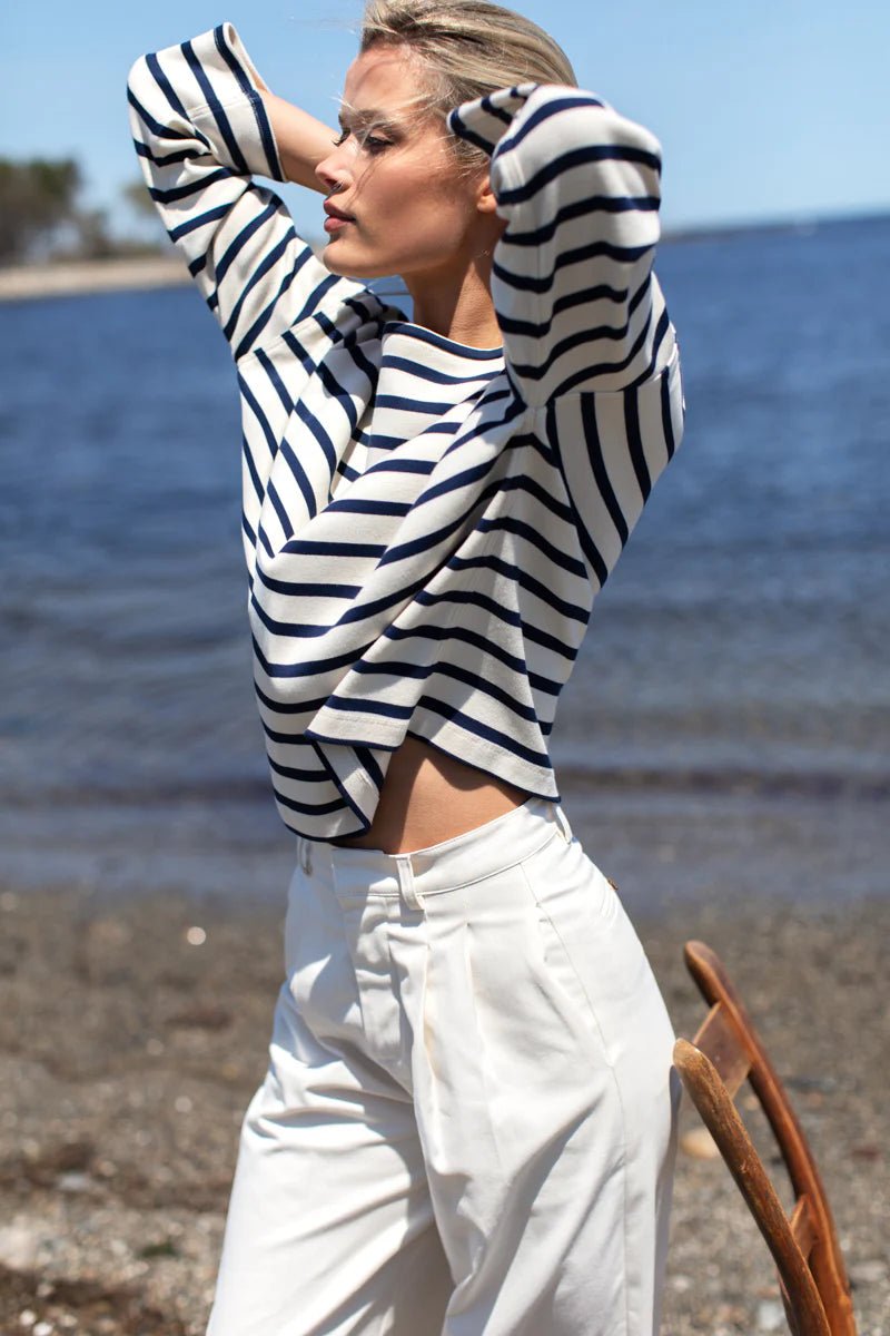 Bateau Top - Navy Stripe - One SizeEmerson FryTOPS