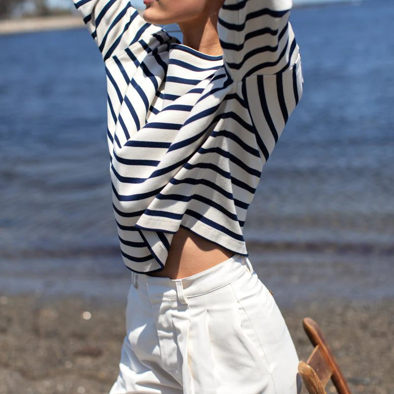 Bateau Top - Navy Stripe - One SizeEmerson FryTOPS