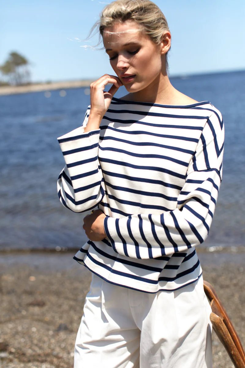 Bateau Top - Navy Stripe - One SizeEmerson FryTOPS