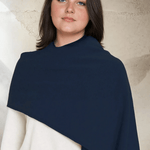 Bedford Recycled Cashmere Wrap Scarf - NavyAnd For GoodScarves