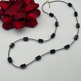 Black Obsidian Carved Barrels With Pyrite NecklaceBeth ZinkNECKLACES