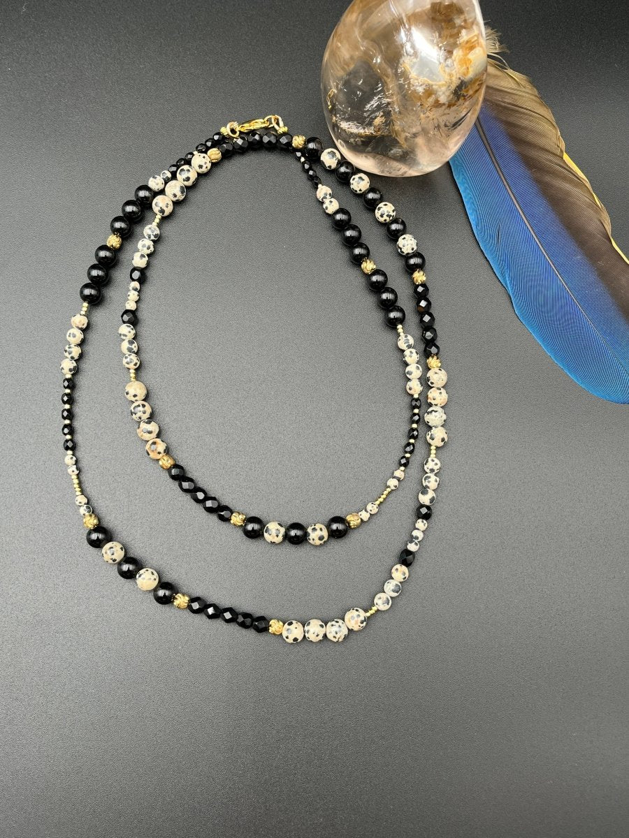 Black Onyx + Dalmatian Jasper NecklaceDebra PyeattNECKLACES