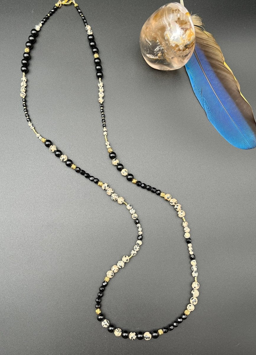 Black Onyx + Dalmatian Jasper NecklaceDebra PyeattNECKLACES