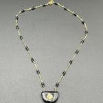 Black Onyx Pendant Necklace with Citrine CenterBeth ZinkNECKLACES