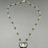 Black Onyx Pendant Necklace with Citrine CenterBeth ZinkNECKLACES