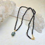 Black Spinel Rondelles Necklace 1589James & JezebelleNECKLACES