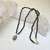 Black Spinel Rondelles Necklace 1589James & JezebelleNECKLACES