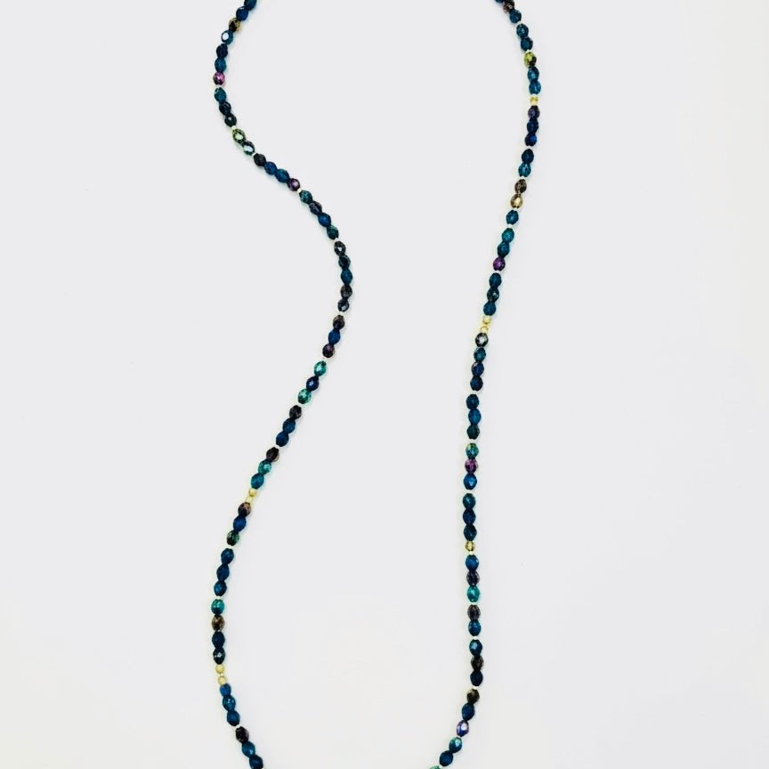 Blue and Gold Czech Glass NecklaceDebra PyeattNECKLACES