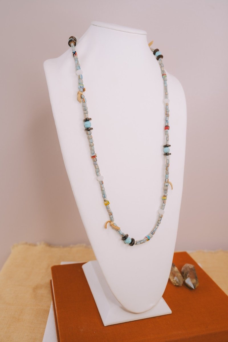 Blue Beaded Long NecklaceMelody Vintage JewelryNecklace
