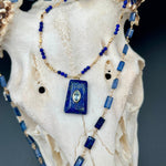 Blue Kyanite Rectangles Wire Wrapped Short NecklaceBeth ZinkNECKLACES