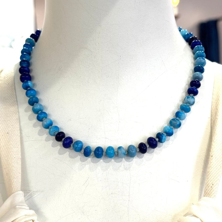 Blue Mixed Gemstones Short NecklaceBeth ZinkNECKLACES
