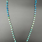 Blue Opal Smooth Rondelles Wire Wrapped Long NecklaceBeth ZinkNECKLACES