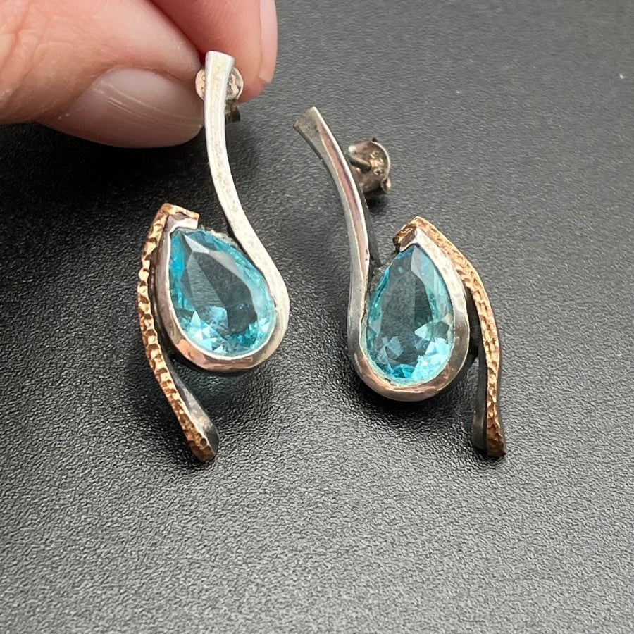 Blue Quartz Earrings - 1.25” longBORAEARRINGS