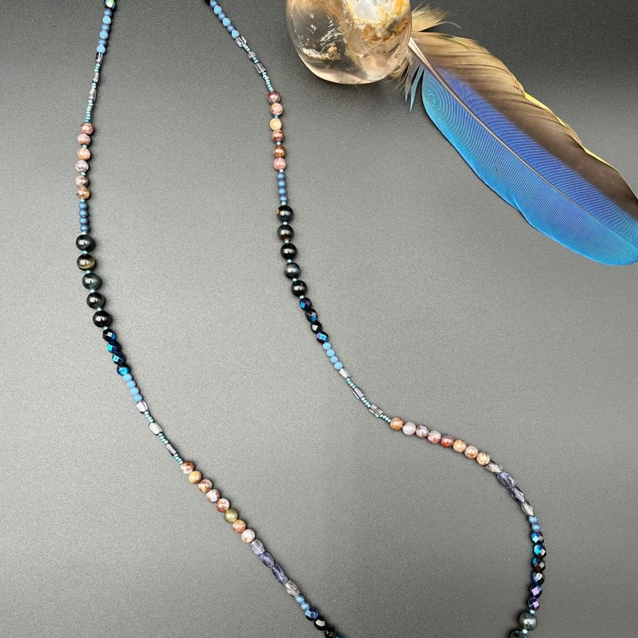 Blue Tigereye & Iolite Necklace – 36”Debra PyeattNECKLACES