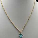 Blue Topaz Teardrop Necklace on 14kgf Rope ChainBeth ZinkNECKLACES