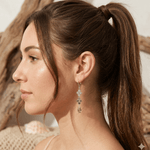 Blue Zircon & Green Tourmaline Clover Drop Earrings with KyaniteMichelle PresslerEARRINGS