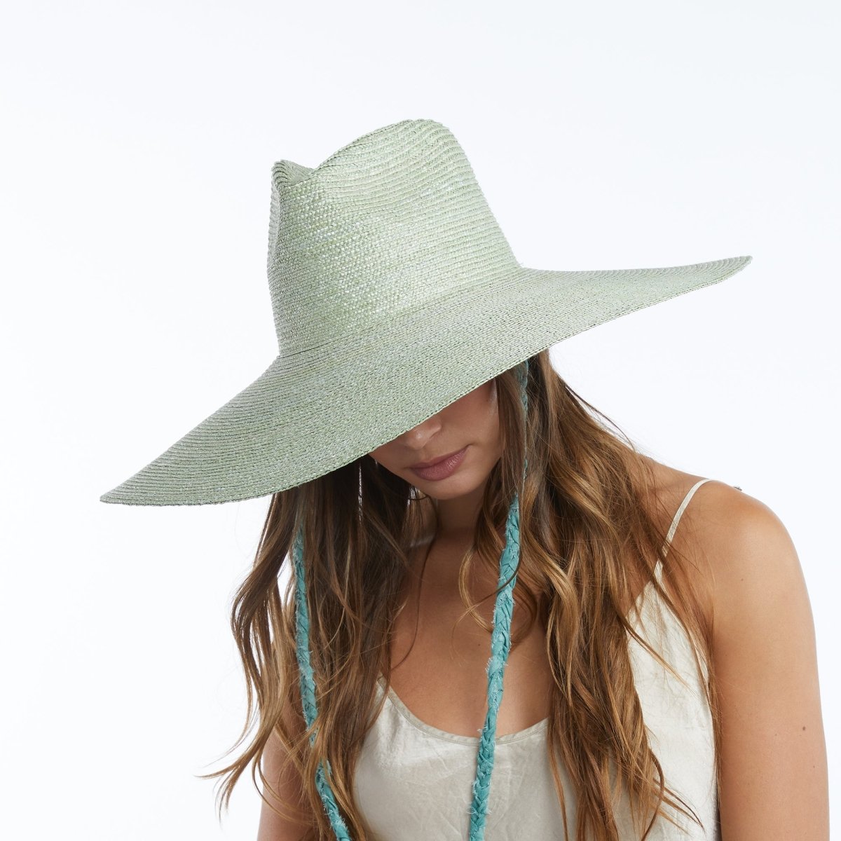 Brie Wide Brim Straw Sun Hat in SageW Y E T HSun Hat