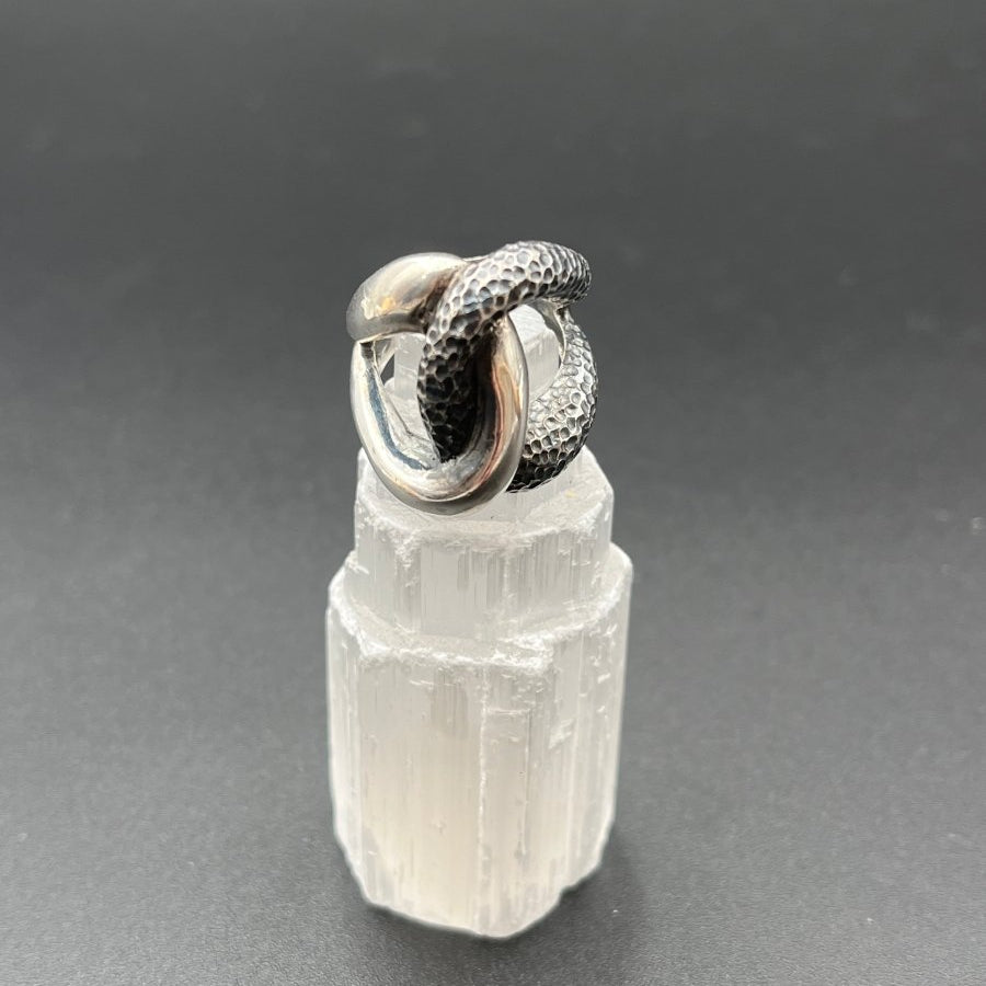 Bright and Textured, Oxidized Silver RingBORARINGS