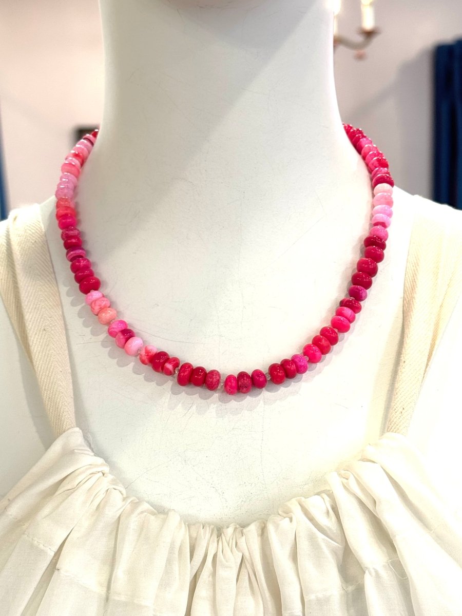 Bright Pink Gemstones Short NecklaceBeth ZinkNECKLACES
