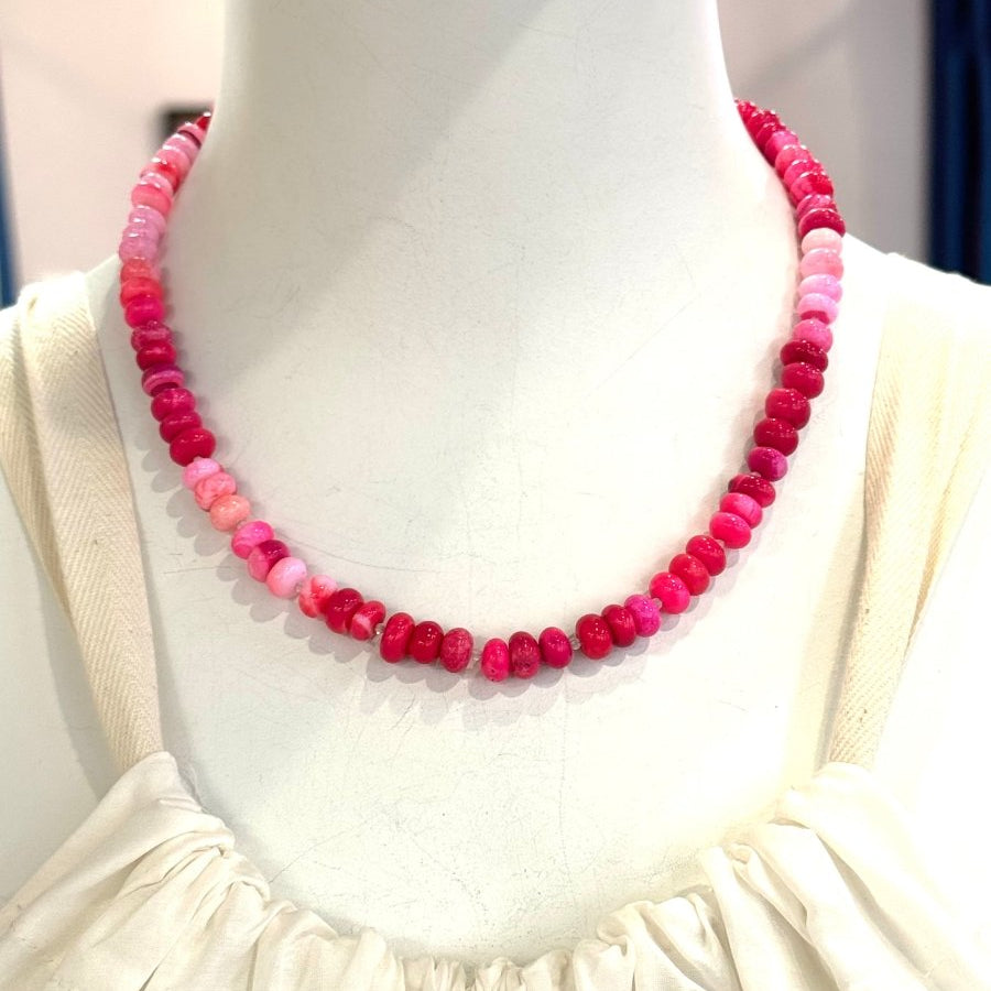 Bright Pink Gemstones Short NecklaceBeth ZinkNECKLACES