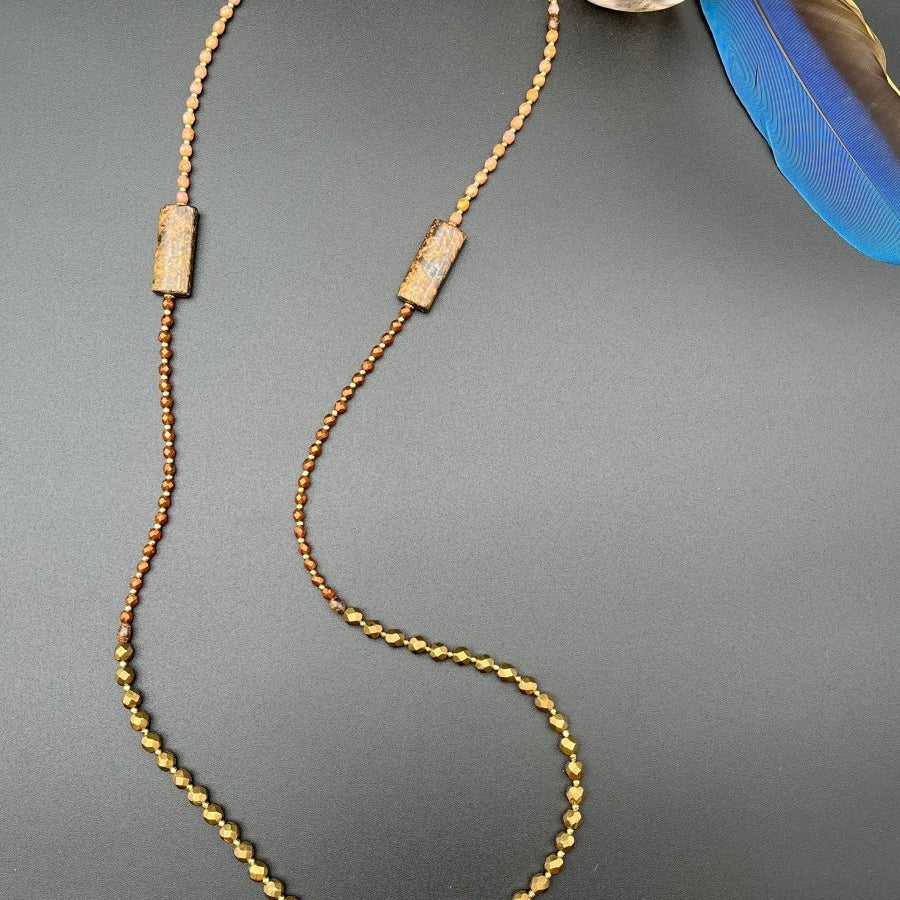 Bronzeite + Firepolished Beads NecklaceDebra PyeattNECKLACES