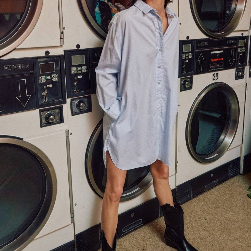 Button Up Long Sleeve Shirt Dress – BlueLara DaisyDRESS