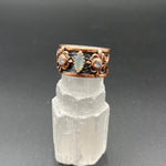 Chalcedony and CZs Encircle the Band of Oxidized SilverBORARINGS