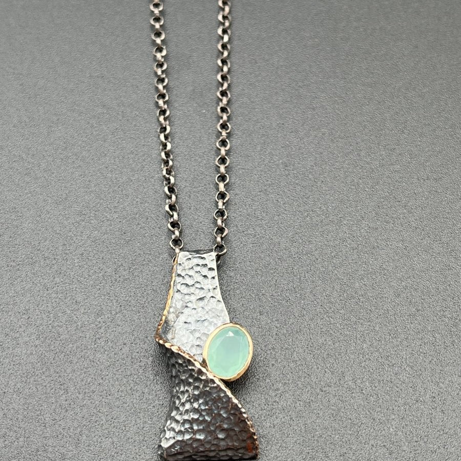 Chalcedony in Silver NecklaceBORANECKLACES