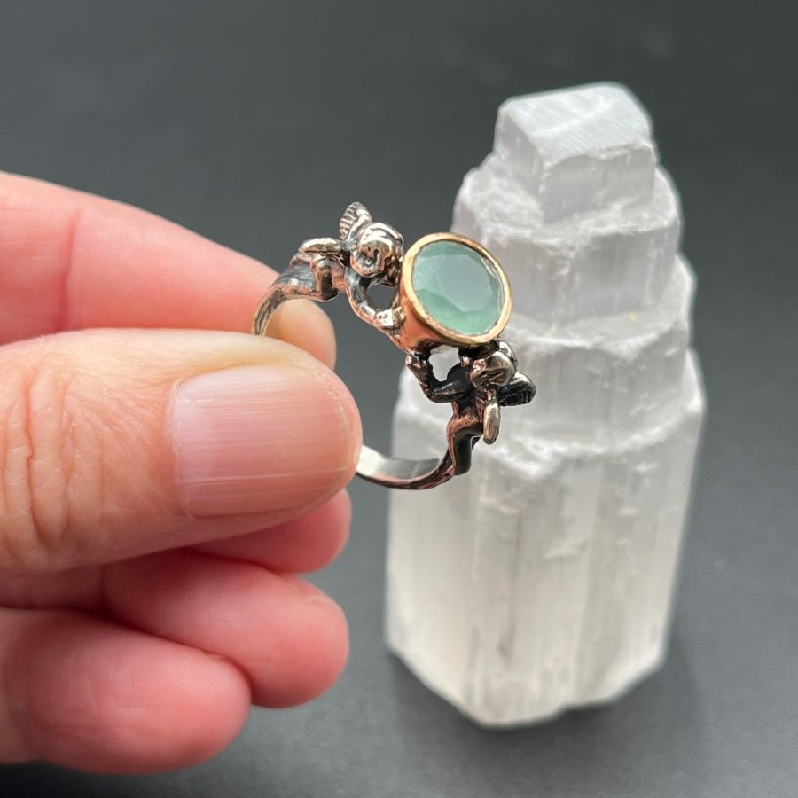 Chalcedony with Angels RingBORARINGS