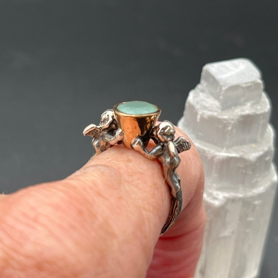 Chalcedony with Angels RingBORARINGS