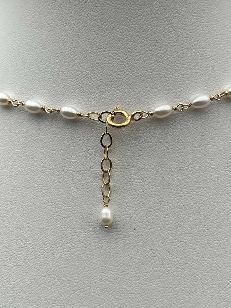 Citrine & Blue Topaz on Pearl NecklaceBeth ZinkNECKLACES