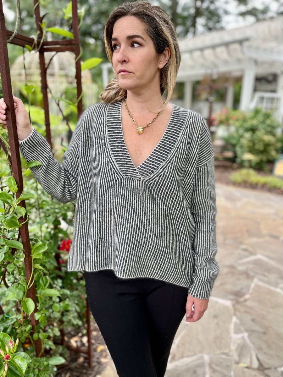 Cloud - Soft Charcoal Striped Pull OverCT PlageSWEATER