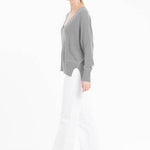 Cloud Weight Charcoal Grey Cashmere V - Neck SweaterSTUDIO CASHMERE8SWEATER