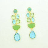 Cocktail Earring Gold - Amazonite, Blue Topaz & Green QuartzSchmuckoo BerlinEARRINGS