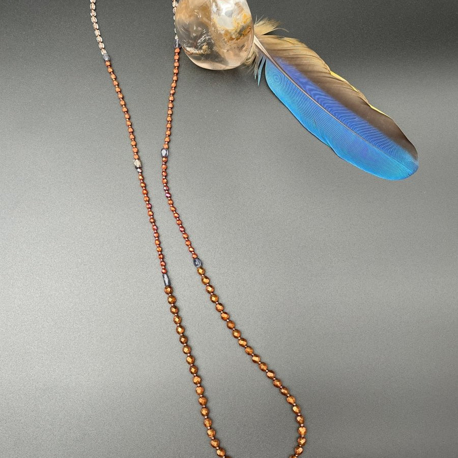 Copper Czech & Iolite Necklace – 36”Debra PyeattNECKLACES