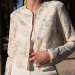 Cream with floral pattern sequined jacket - EcruCHOKLATE PARISjacket