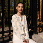 Cream with floral pattern sequined jacket - EcruCHOKLATE PARISjacket