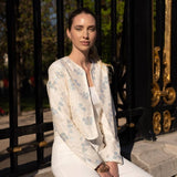 Cream with floral pattern sequined jacket - EcruCHOKLATE PARISjacket
